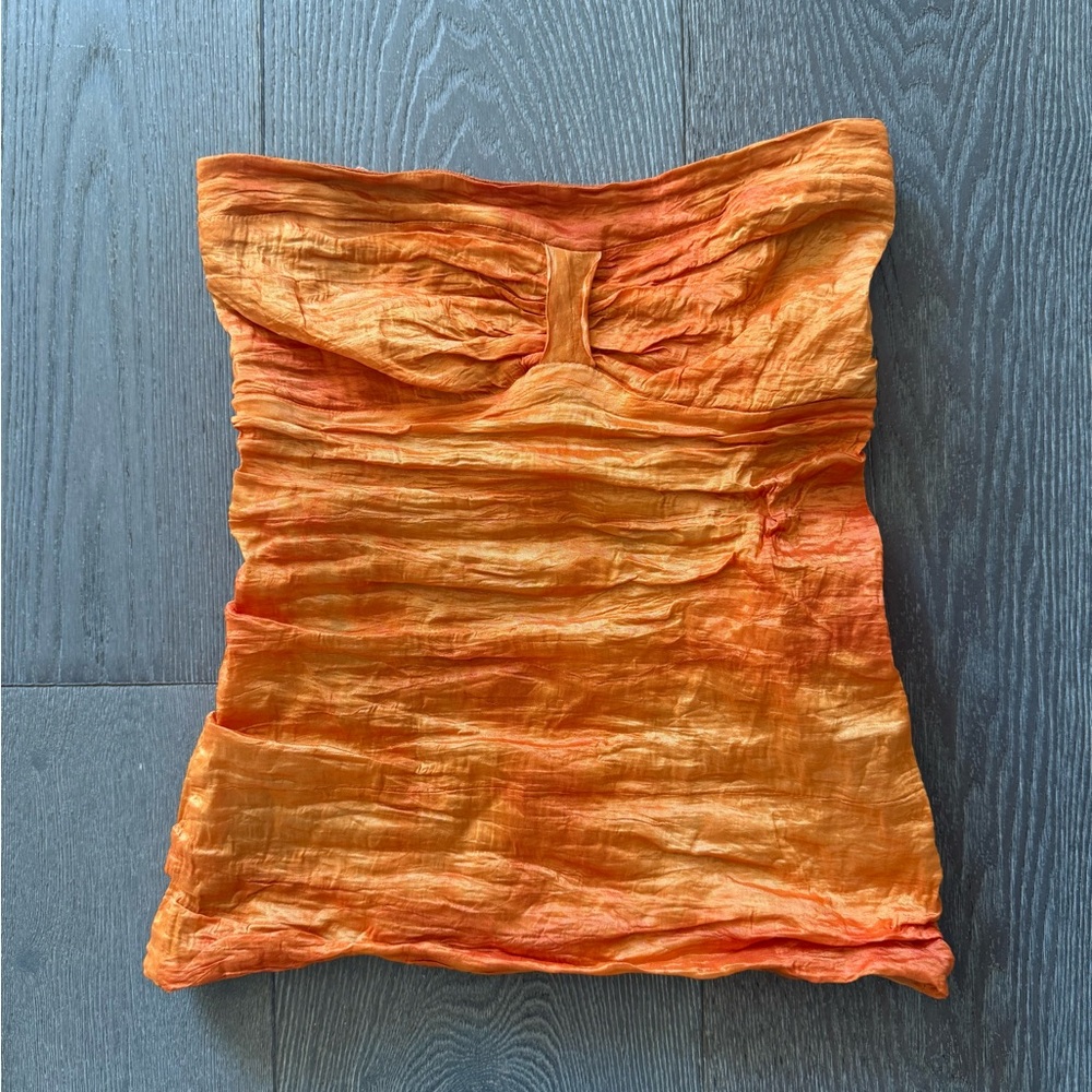 Nicole Miller Orange Strapless Top